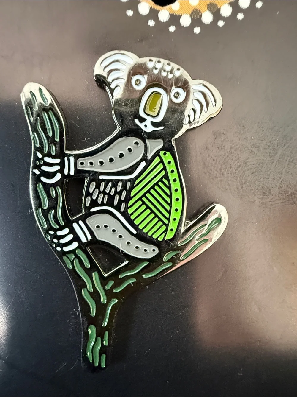 Green Koala Enamel Magnetic Brooch